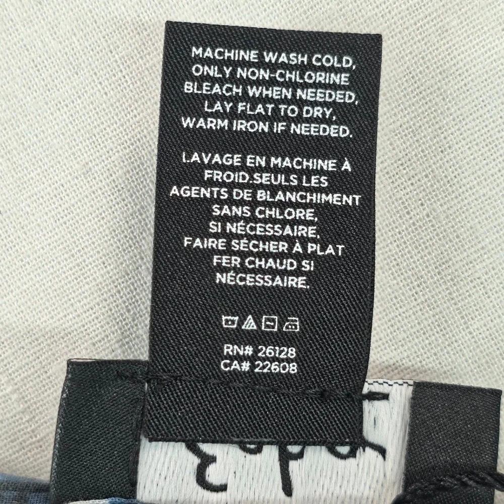 Echo Women Scarf OS Blue Batik Patch Geometric Frayed Edge Cozy Wrap Luxury NWT